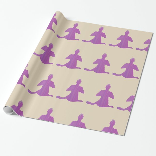 Yoga, Sukhasana Wrapping Papper Presentpapper (Utrullad)
