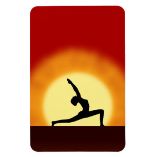 Yoga Sunrise Pose Shilhouette Large Flexi Magnets Magnet