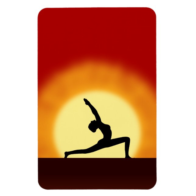 Yoga Sunrise Pose Shilhouette Large Flexi Magnets Magnet (Vertikal)