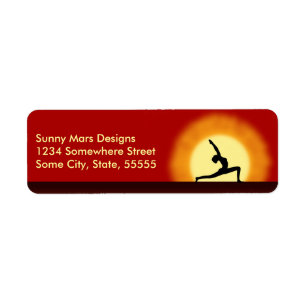 Yoga Sunrise Pose Silhouette-Returetiketter Returadress Etikett