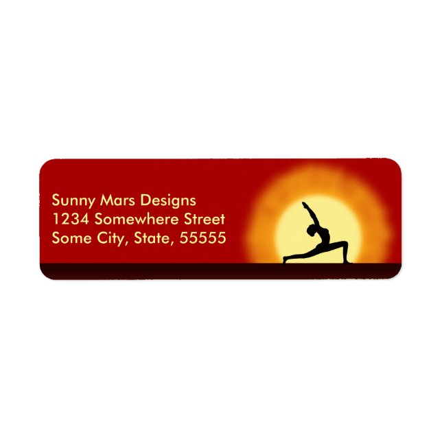 Yoga Sunrise Pose Silhouette-Returetiketter Returadress Etikett (Framsidan)