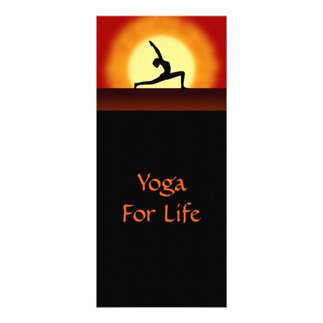 Yoga Sunrise Yoga Pose Silhouette Rackkort Reklamkort (Framsidan)