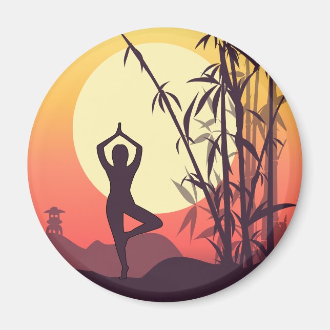 Yoga Sunset Kärlek Magnet (Framsidan)