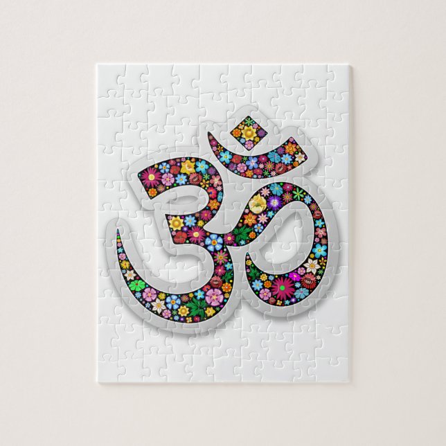 Yoga-symbol för Blommigten Namaste  Pussel (Vertikal)