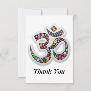 Yoga-symbol för Blommigten Namaste Tack Kort