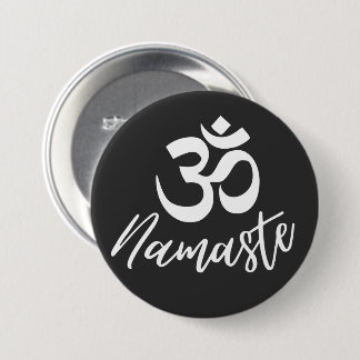 Yoga - symbolen Namaste och OM Sanskrit Knapp