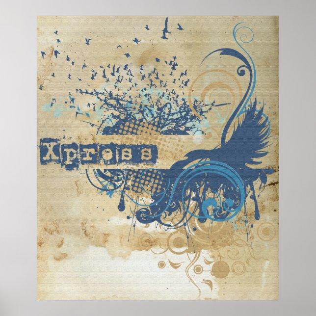 Yoga-tal: Blue X-pressive Chakra Poster (Framsidan)