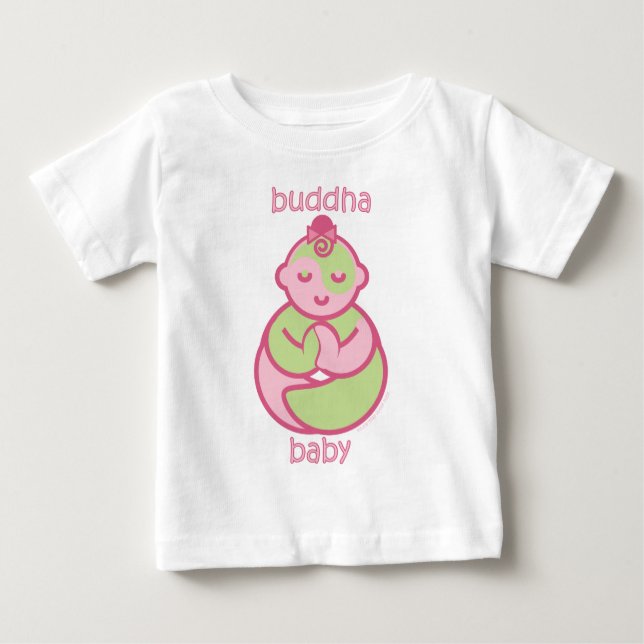 Yoga Tala Baby: Rosa Buddha Baby T-shirt (Framsida)