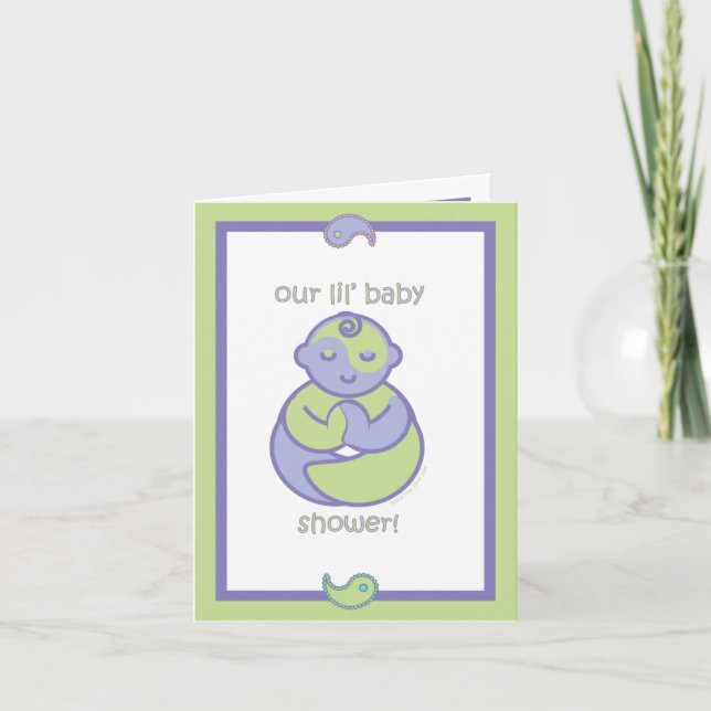 Yoga talar babyen: Lil baby shower! Notera kortet Inbjudan (Framsida)