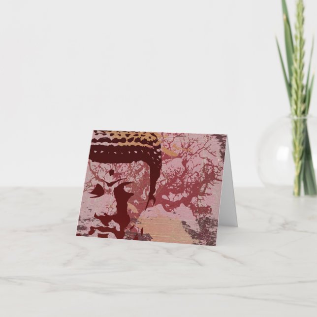 Yoga talar: Grafiskt Buddha träd Kort (Framsida)