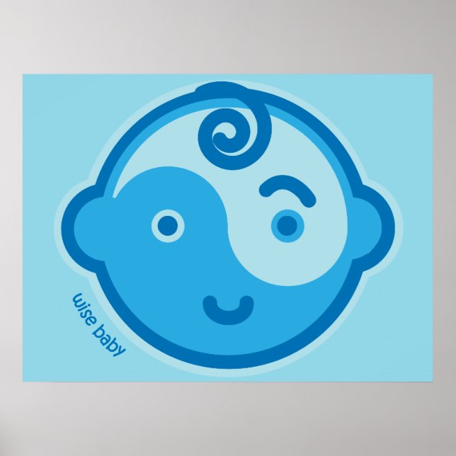 Yoga Taleak Baby : Blue Chakra Wise Baby Skriv ut Poster (Framsidan)