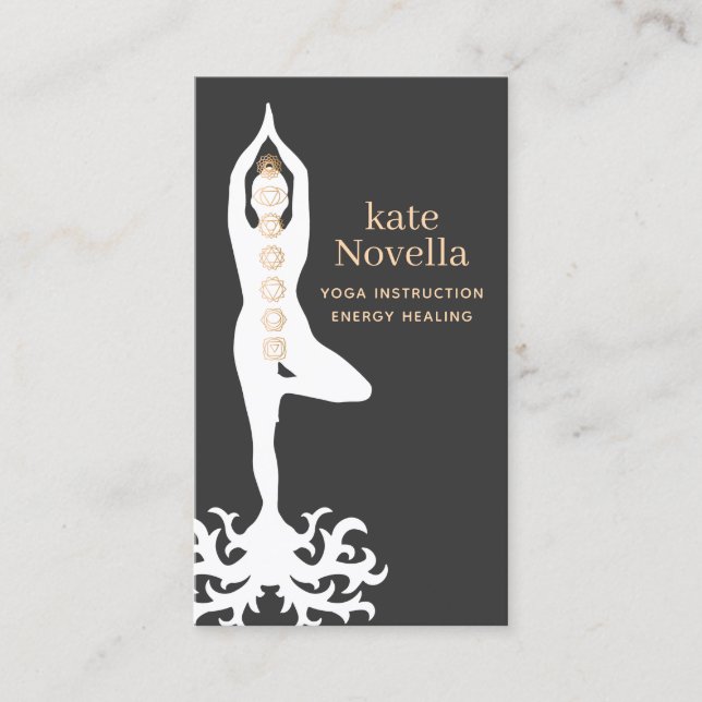 Yoga Teacher, Chakras Visitkort (Framsida)