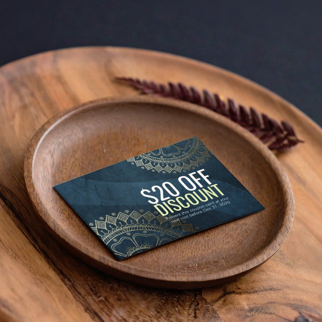 Yoga Teacher Guld Mandala Rabattkupong Loyalty Rabattkort (Skapare uppladdad)