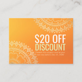 Yoga Teacher Guld Mandala Rabattkupong Loyalty Rabattkort