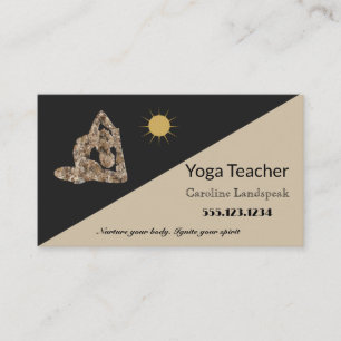 Yoga Teacher Impressionism målade Autumn Brown Visitkort