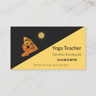 Yoga Teacher Impressionism Painted Multi Yellow Visitkort