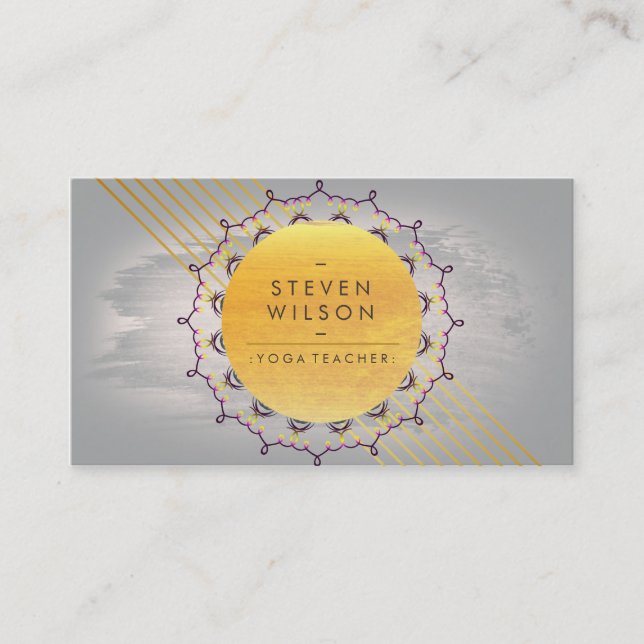 Yoga Teacher Mandala Decorative Holistic Massage Visitkort (Framsida)