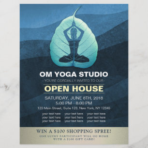 Yoga Teacher Meditation Pose Bodhi Löv Open House Reklamblad