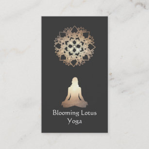 Yoga Teacher Meditation Pose Guld Lotus Visitkort