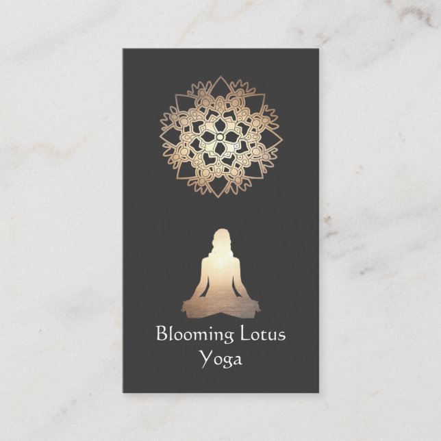 Yoga Teacher Meditation Pose Guld Lotus Visitkort (Framsida)