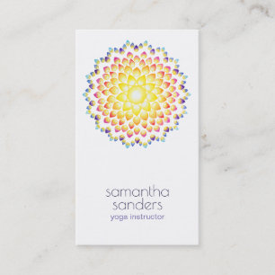 Yoga Teacher Radiance Rainbow Mandala Art Visitkort