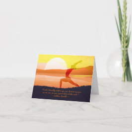 Yoga Teacher Sol Salutation Halva Måne Pose Citat Kort