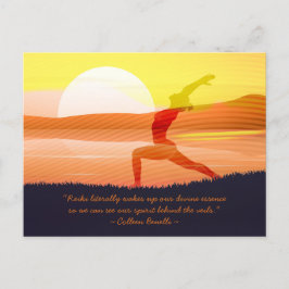 Yoga Teacher Sol Salutation Halva Måne Pose Citat Vykort