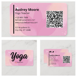 Yoga Teacher Templates QR Code Visitkort