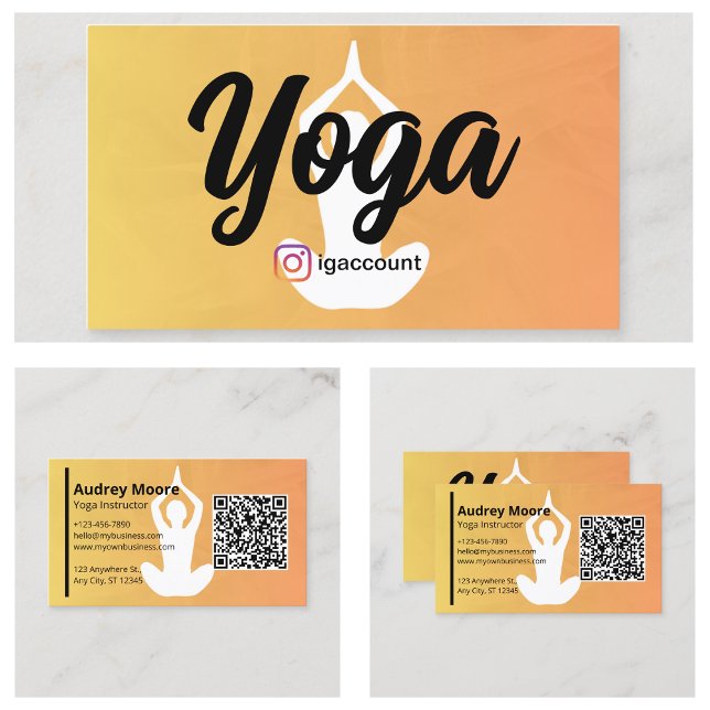 Yoga Teacher Yoga Instructor Yoga Studio Visitkort (Yoga Teacher Yoga Instructor Yoga Studio Business Card
)