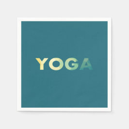 Yoga Teal Gult text Pappersservett