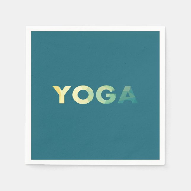 Yoga Teal Gult text Pappersservett (Framsidan)