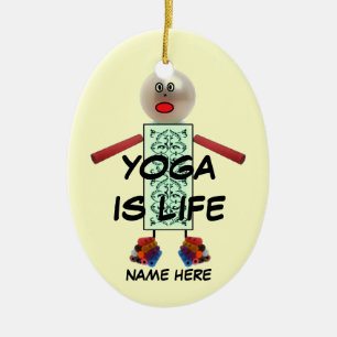 Yoga-Tecknaden Jul Julgransprydnad Keramik