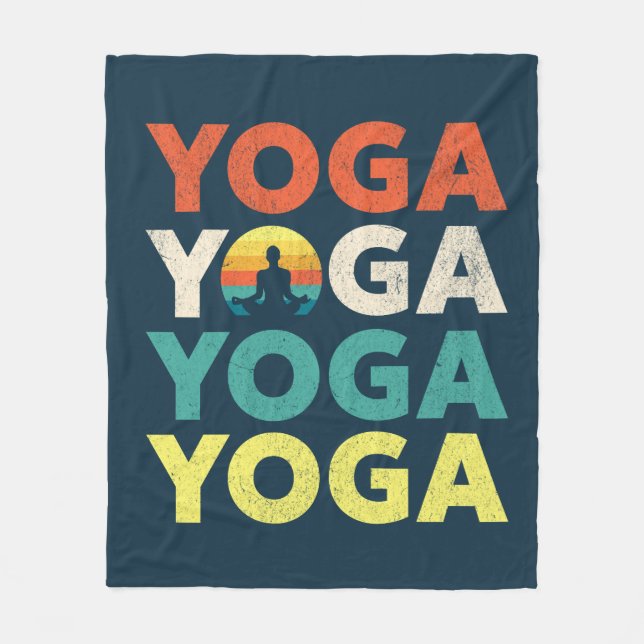 Yoga-textdesign Fleecefilt (Framsidan)