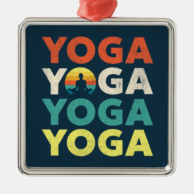 Yoga-textdesign Julgransprydnad Metall (Framsidan)