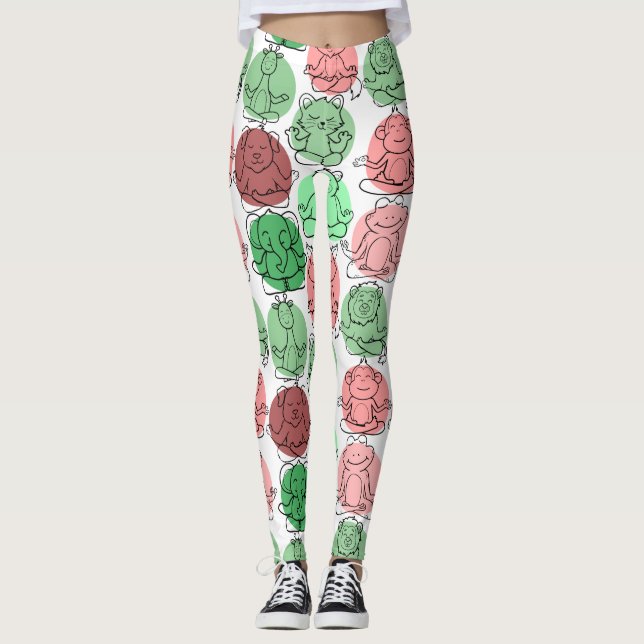 Yoga throw mönster | Yoga Sömlös mönster 18 Leggings (Framsida)