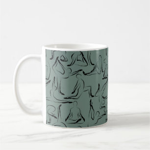 Yoga throw mönster Yoga Sömlös mönster 24 Kaffemugg