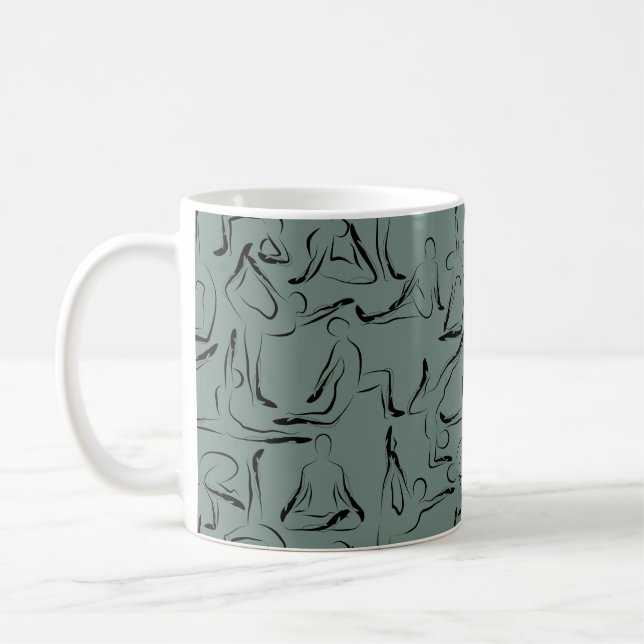 Yoga throw mönster | Yoga Sömlös mönster 24 Kaffemugg (Vänster)