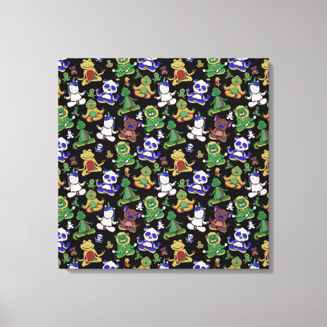 Yoga throw mönster | Yoga Sömlös mönster 45 Canvastryck (Framsida)