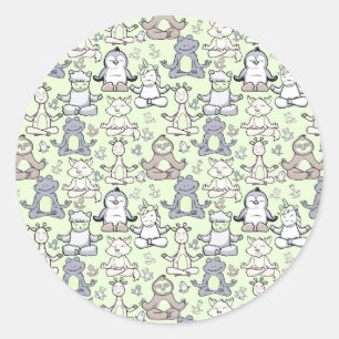 Yoga throw mönster Yoga Sömlös mönster 46 Runt Klistermärke