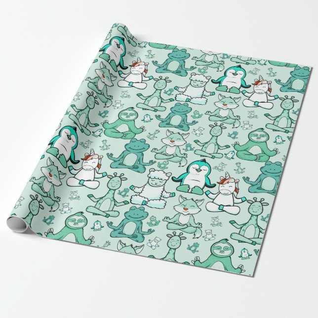 Yoga throw mönster | Yoga Sömlös mönster 47 Presentpapper (Utrullad)