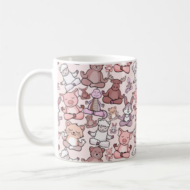 Yoga throw mönster | Yoga Sömlös mönster 48 Kaffemugg (Vänster)
