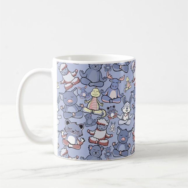 Yoga throw mönster | Yoga Sömlös mönster 49 Kaffemugg (Vänster)