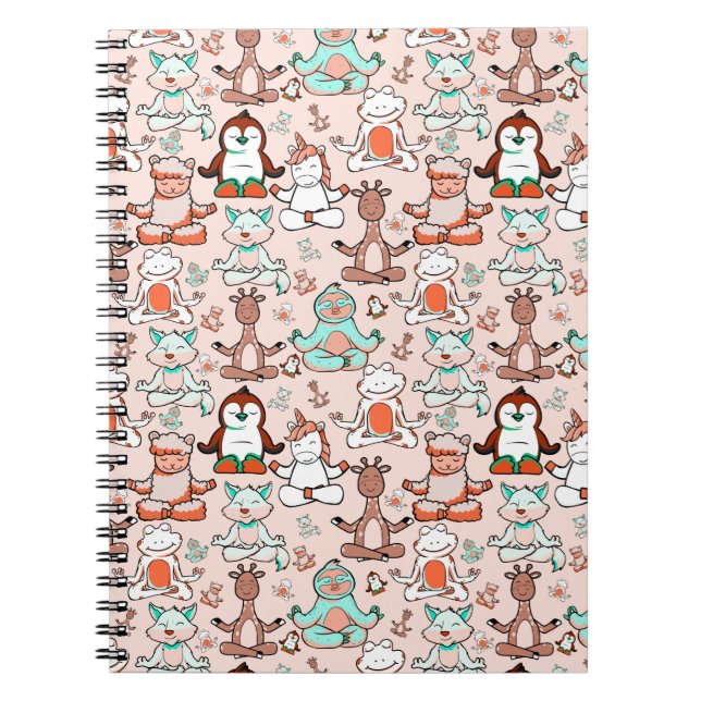 Yoga throw mönster | Yoga Sömlös mönster 51 Anteckningsbok (Framsidan)