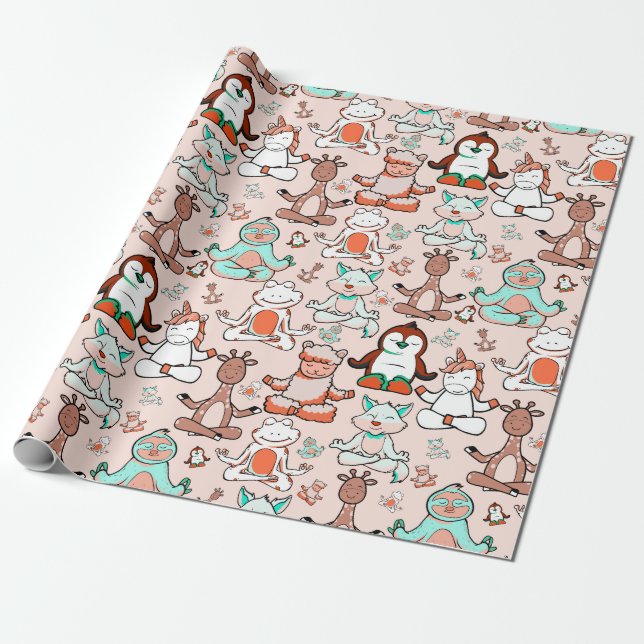 Yoga throw mönster | Yoga Sömlös mönster 51 Presentpapper (Utrullad)