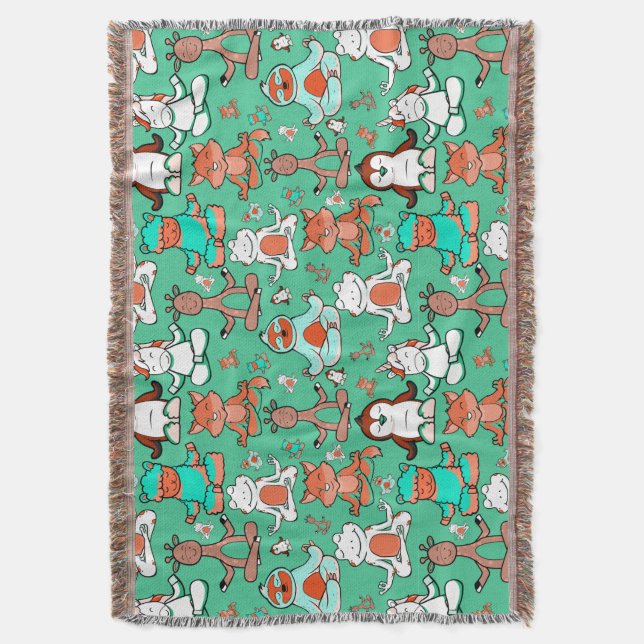 Yoga throw mönster | Yoga Sömlös mönster 53 Filt (Framsidan Vertikal)