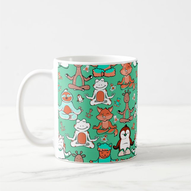 Yoga throw mönster | Yoga Sömlös mönster 53 Kaffemugg (Vänster)