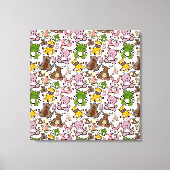 Yoga throw mönster | Yoga Sömlös mönster 58 Canvastryck (Framsida)