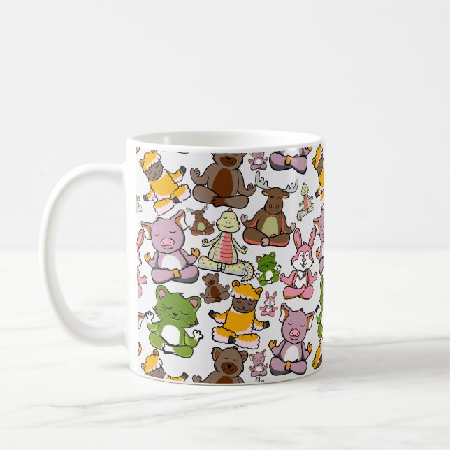 Yoga throw mönster | Yoga Sömlös mönster 58 Kaffemugg (Vänster)