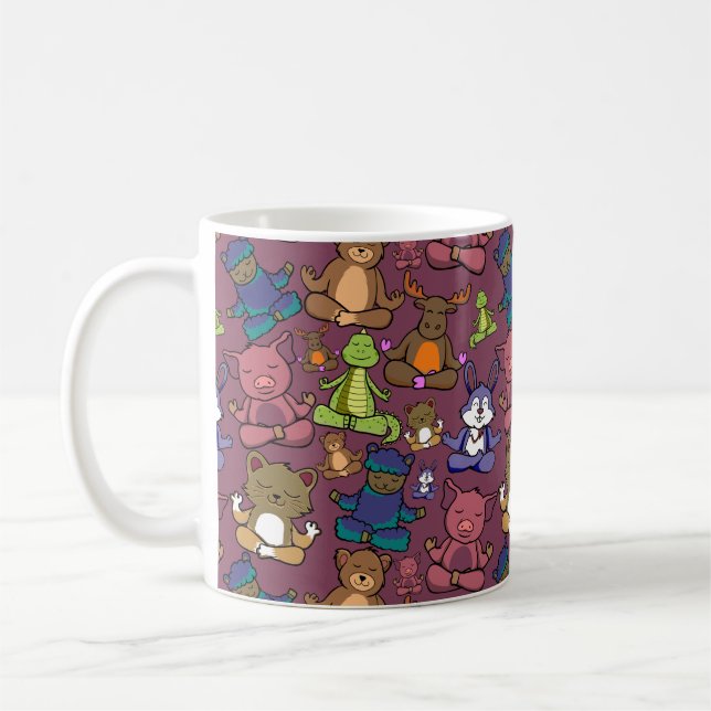 Yoga throw mönster | Yoga Sömlös mönster 64 Kaffemugg (Vänster)
