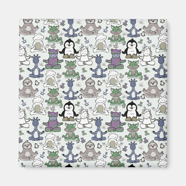 Yoga throw mönster | Yoga Sömlös mönster 66 Magnet (Framsidan)